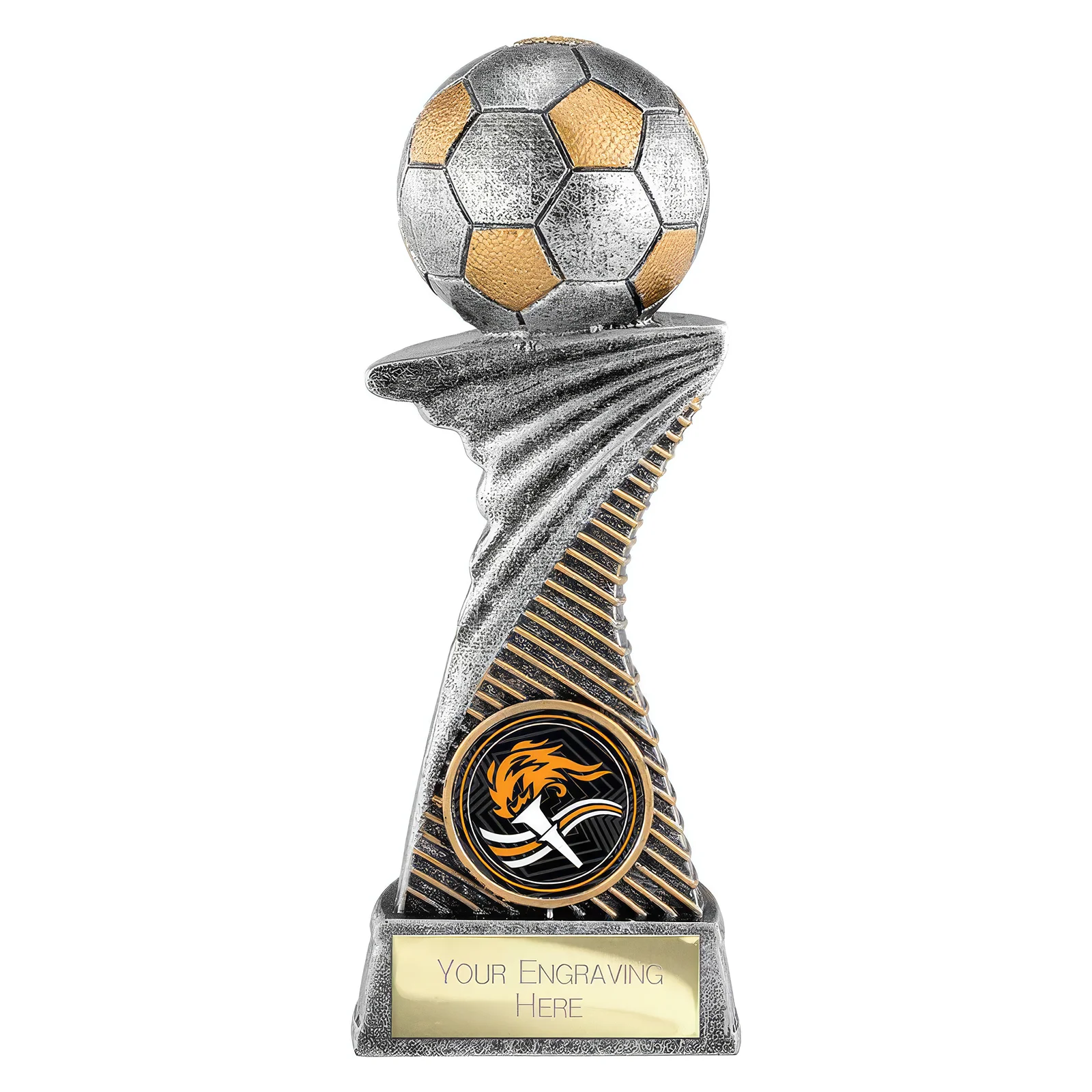RF26224 Dynamic Football Award Antique Silver & Gold - Image 1