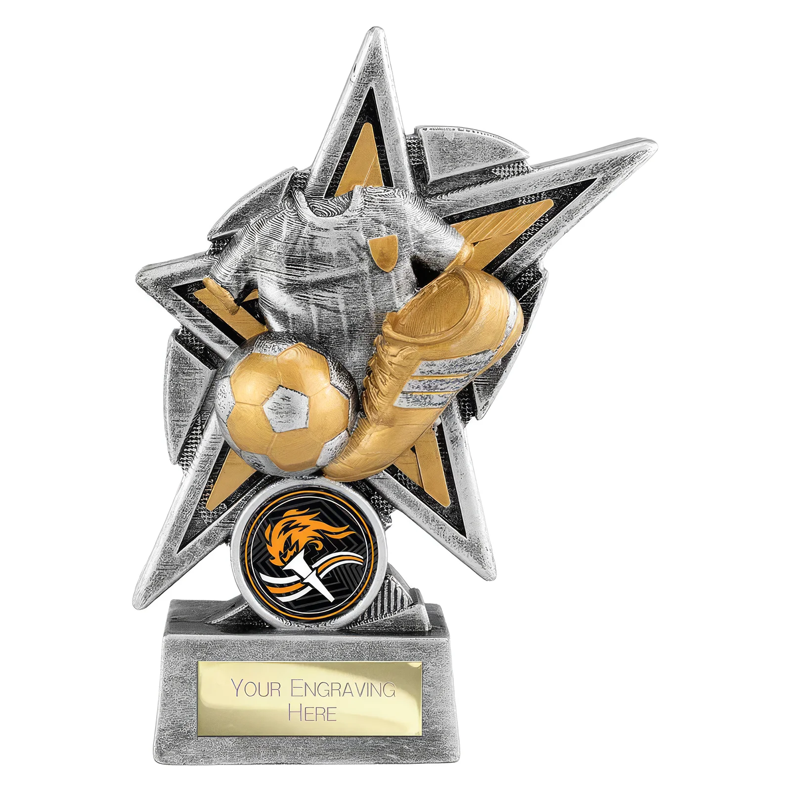 RF26225 Speedstar Football Award Antique Silver & Gold - Image 1