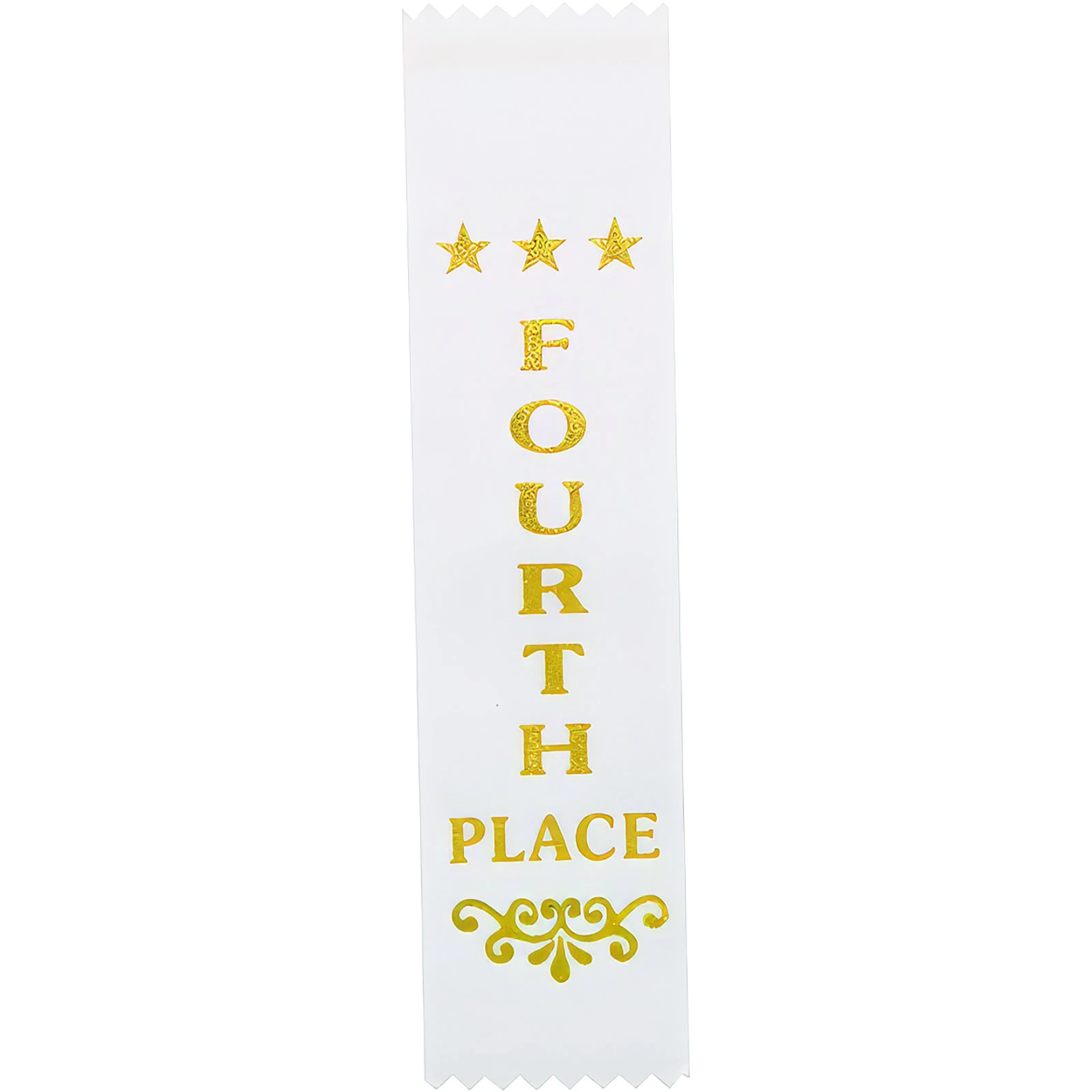 RO8153 Recognition 4th Place Ribbon White 200 x 50mm - Image 1