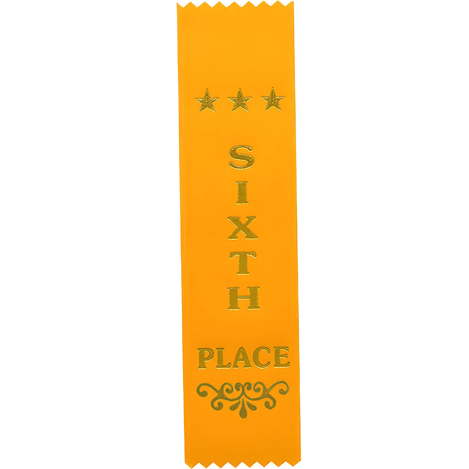 RO8155 Recognition 6th Place Ribbon Yellow 200 x 50mm - Image 1