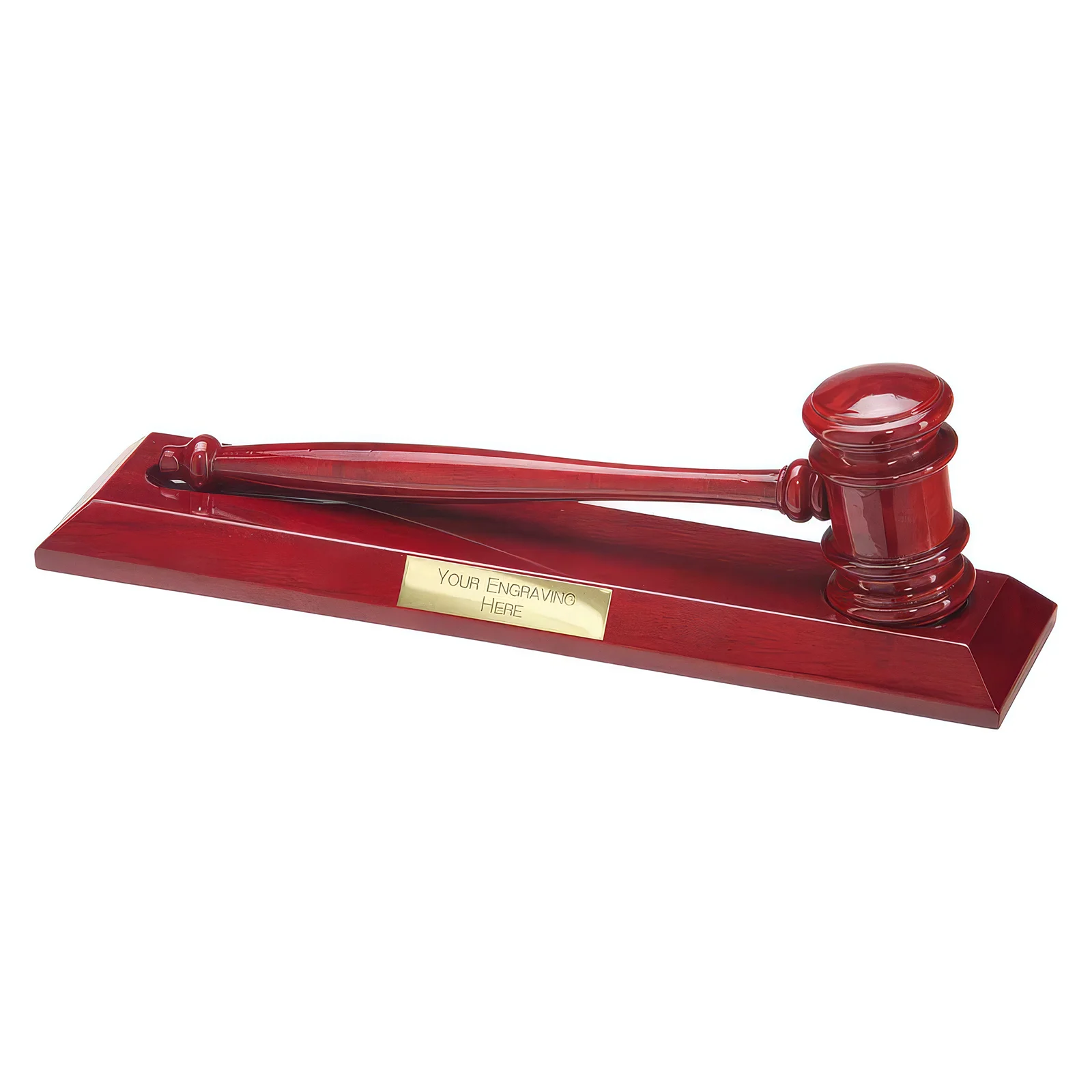 SP16341A Justice Rosewood Gloss Hammer & Gavel Award 110x305mm - Image 1