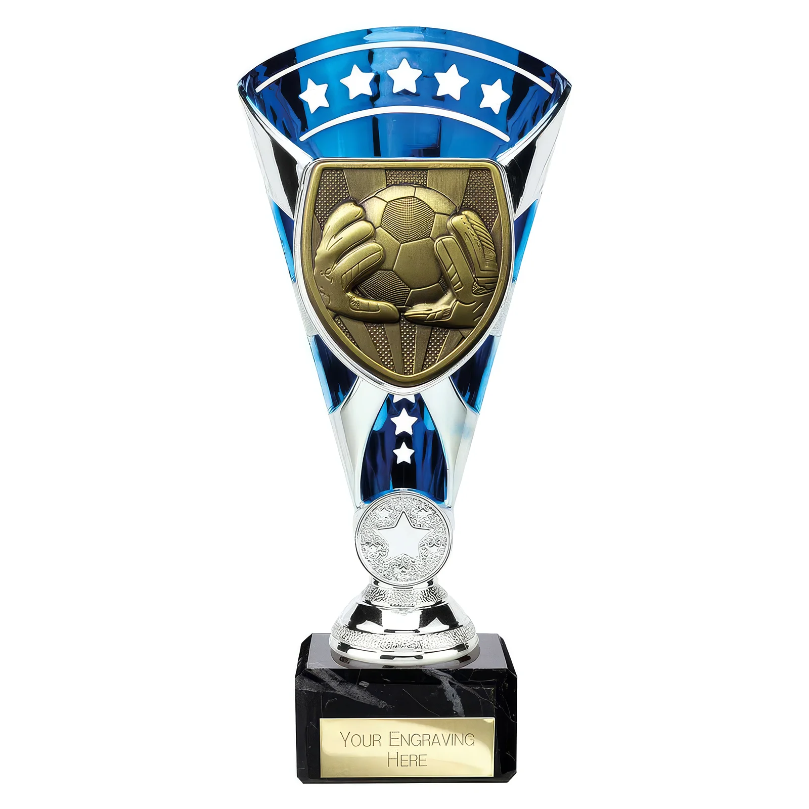 TB24202 Cobra Star Cup Football Goal Keeper Silver & Blue - Image 1