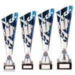 Zeus Lazer Cut Metal Cup Silver & Blue