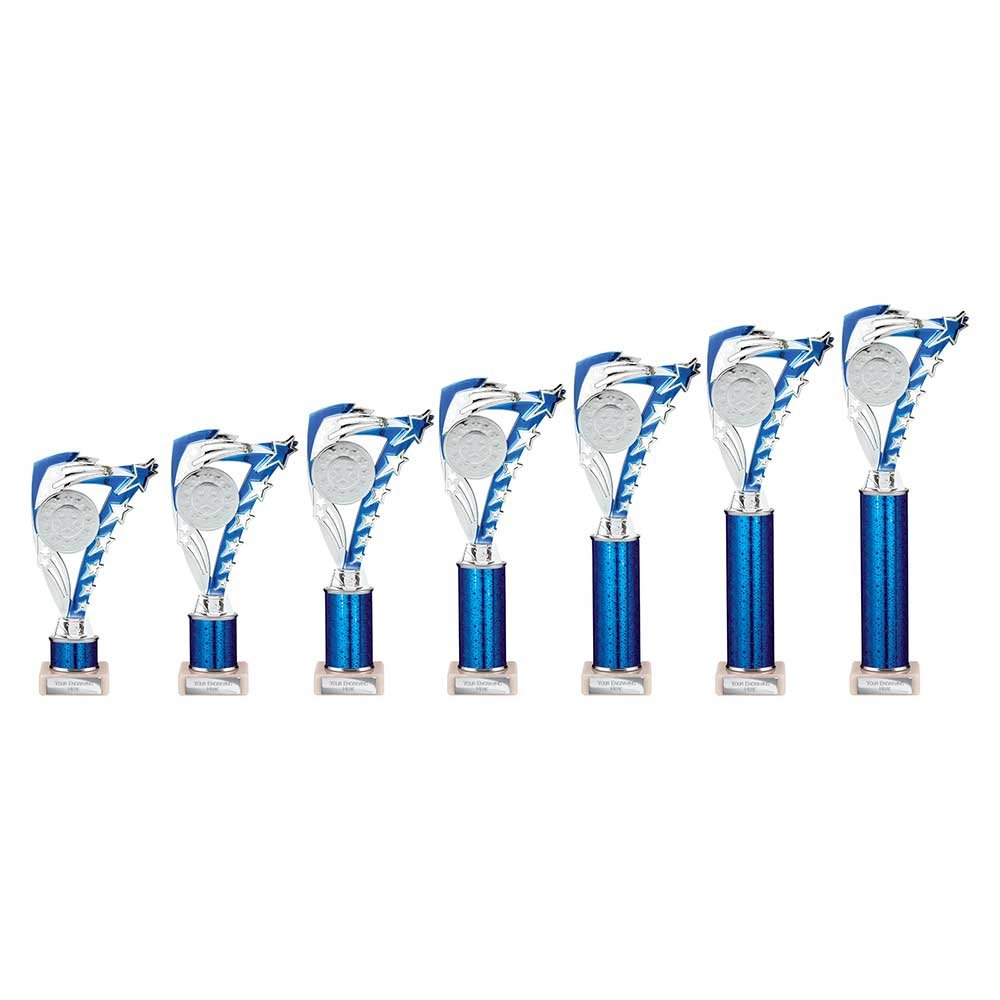 TR24517.jpg Frenzy Multisport Tube Trophy Silver & Blue - Image 1