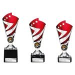 Hurricane Multisport Plastic Cup Silver & Red