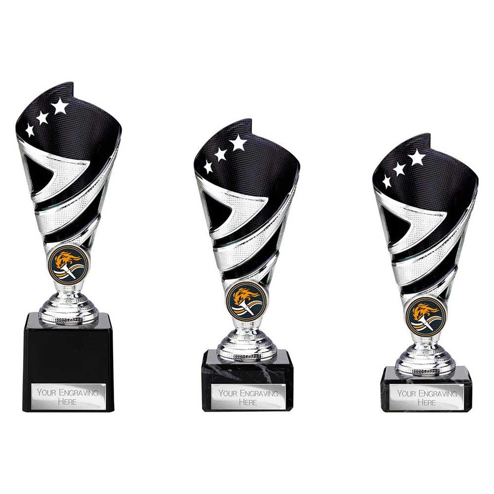 TR24529.jpg Hurricane Multisport Plastic Cup Silver & Black - Image 1