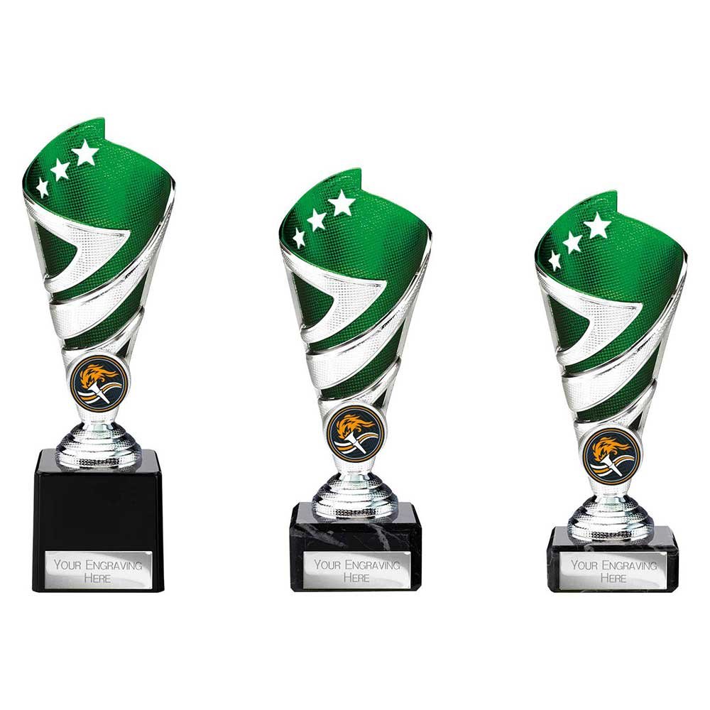 TR24530.jpg Hurricane Multisport Plastic Cup Silver & Green - Image 1