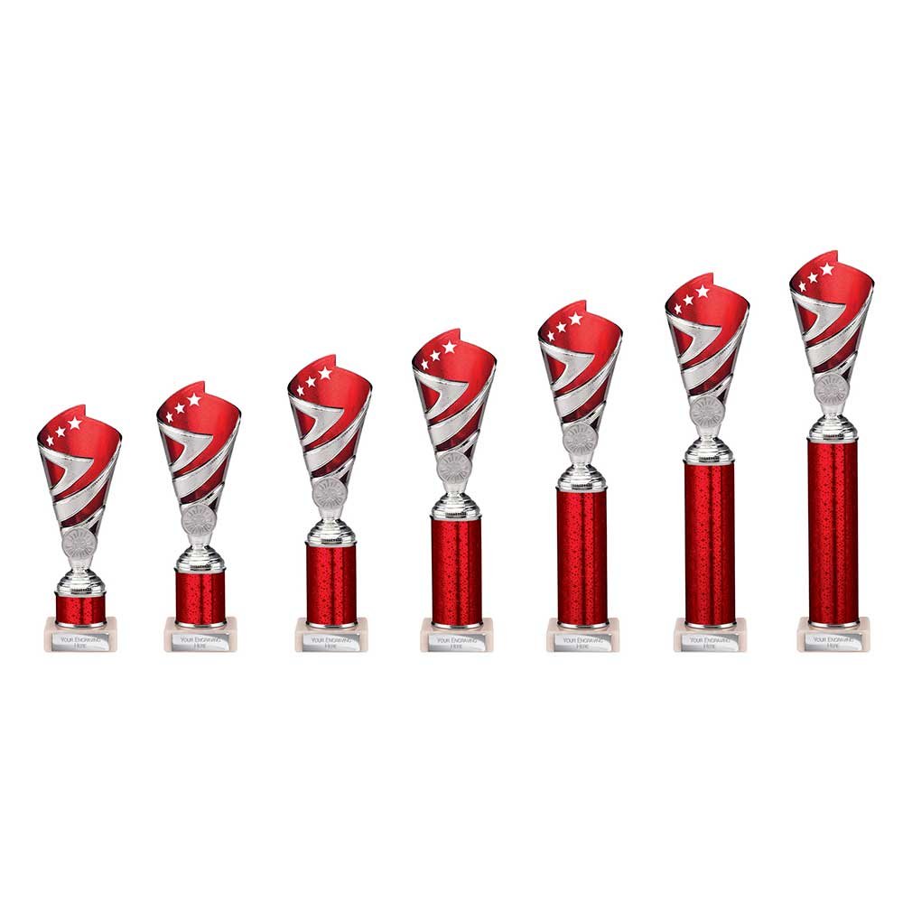 TR24540.jpg Hurricane Multisport Plastic Tube Cup Silver & Red - Image 1