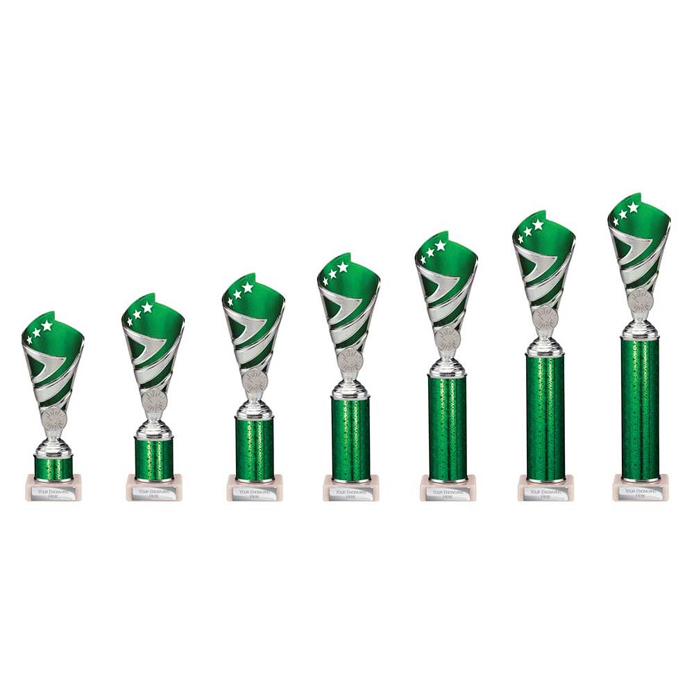 TR24544.jpg Hurricane Multisport Plastic Tube Cup Silver & Green - Image 1