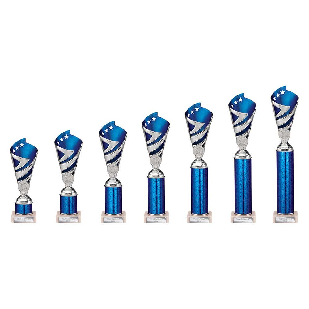 TR24545.jpg Hurricane Multisport Plastic Tube Cup Silver & Blue - Image 1