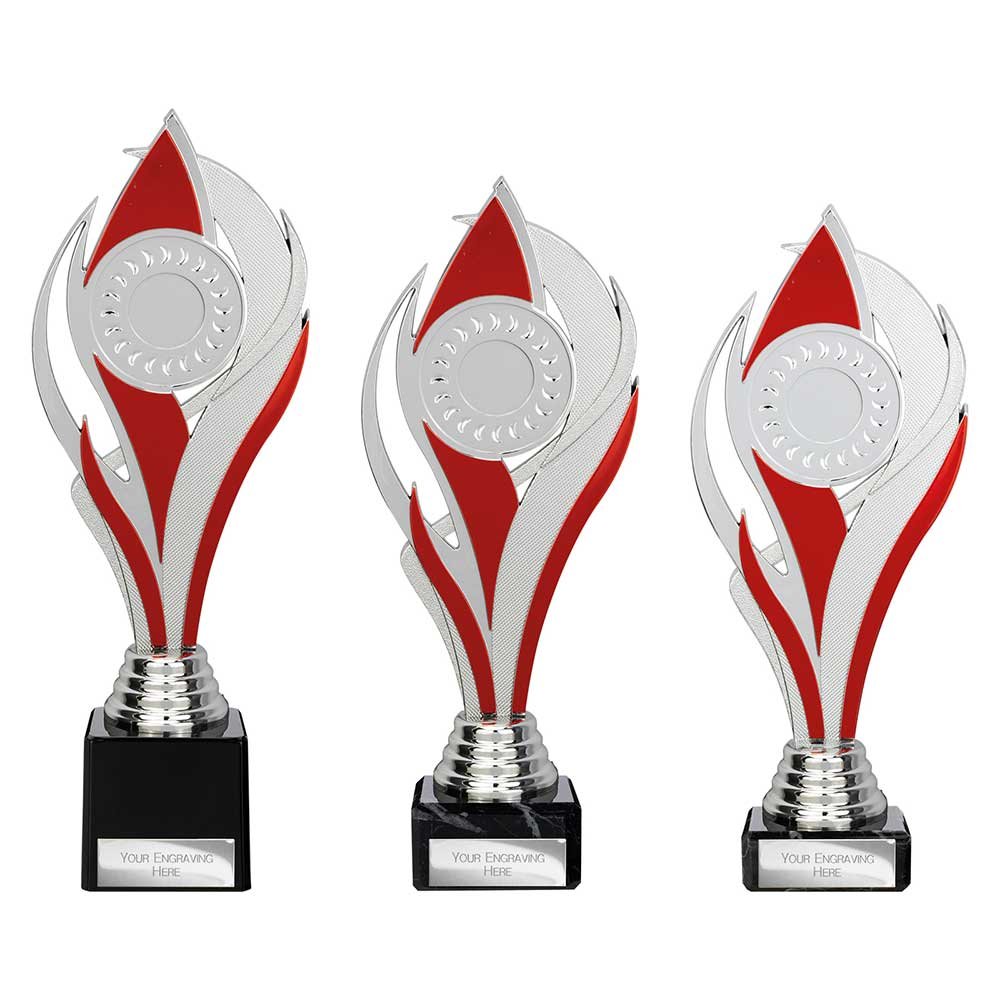 TR25544.jpg Volcano Trophy Silver & Red - Image 1