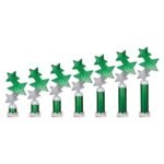 Trinity Star Multisport Tube Trophy Green & Silver