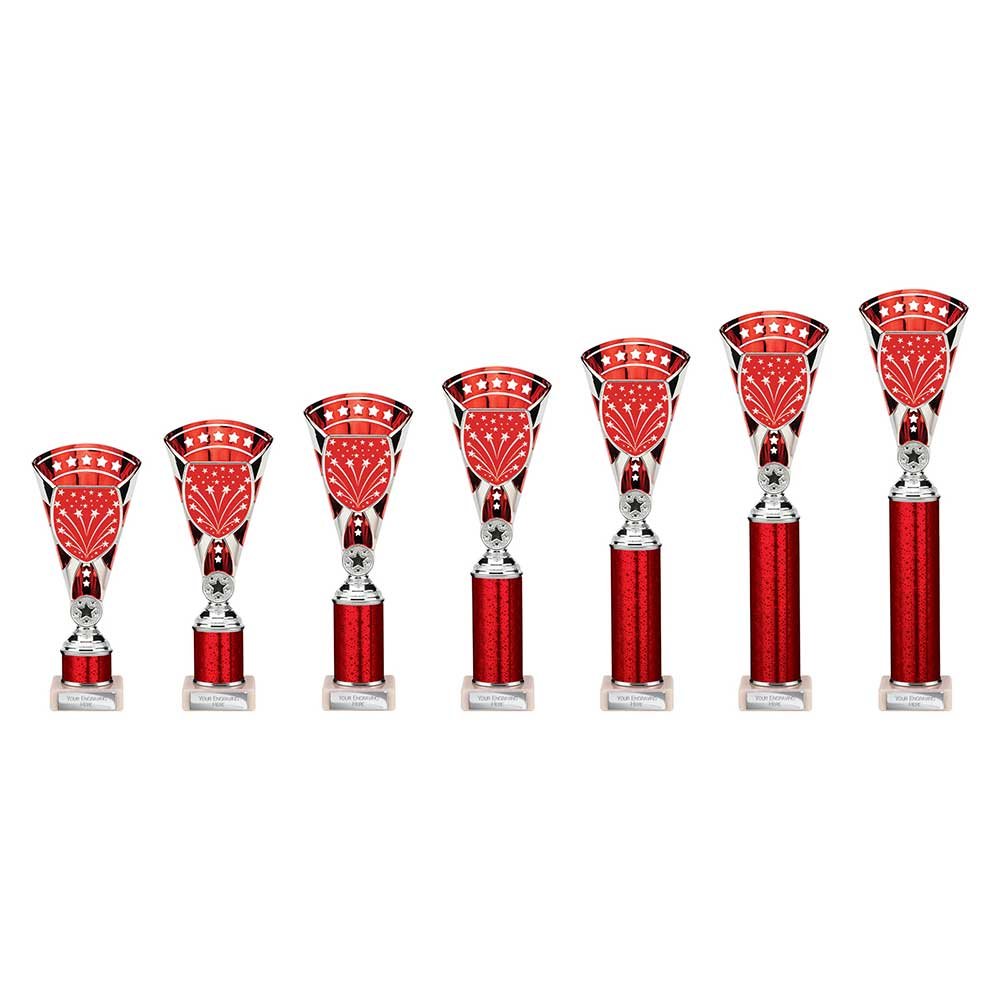 TR25636.jpg Cobra Star Multisport Tube Trophy Silver & Red - Image 1