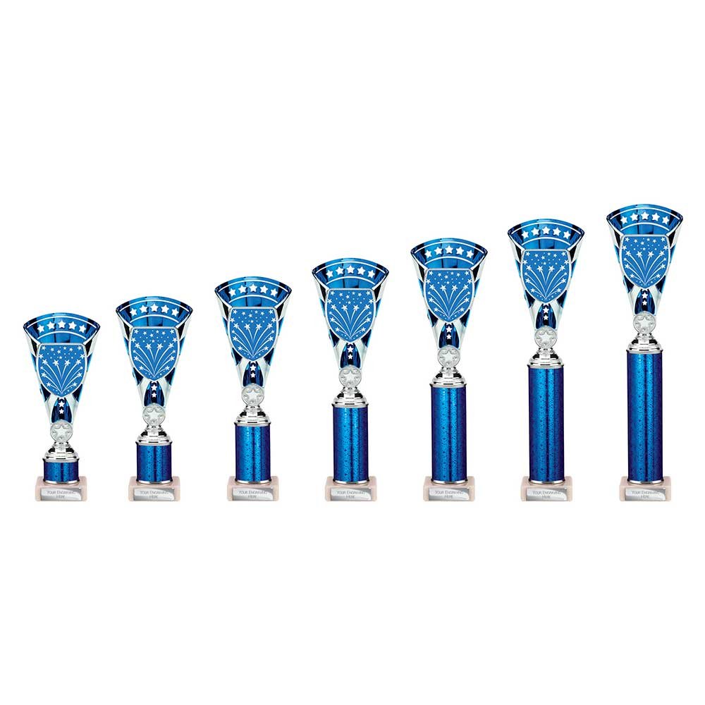 TR25640.jpg Cobra Star Multisport Tube Trophy Silver & Blue - Image 1