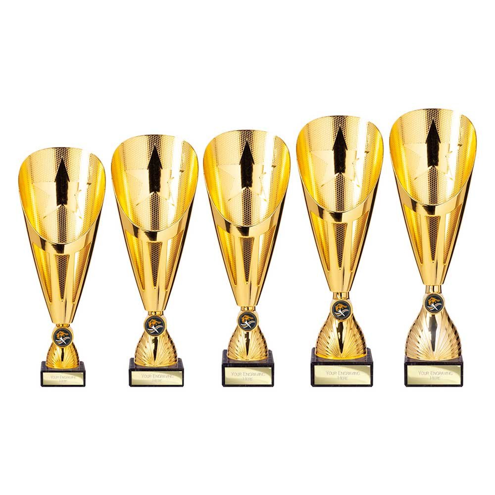 TR26690.jpg Rising Stars Deluxe Plastic Lazer Cup Gold - Image 1
