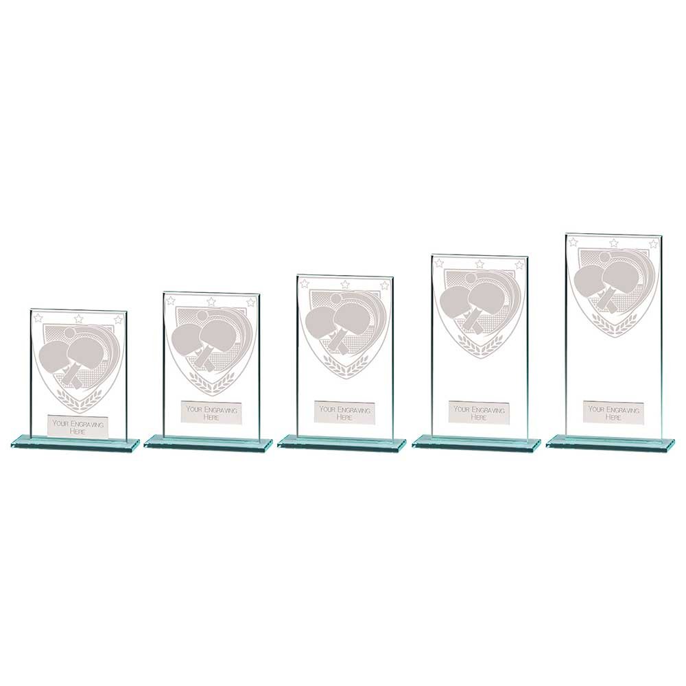 CR20392.jpg Millennium Table Tennis Jade Glass Award - Image 1