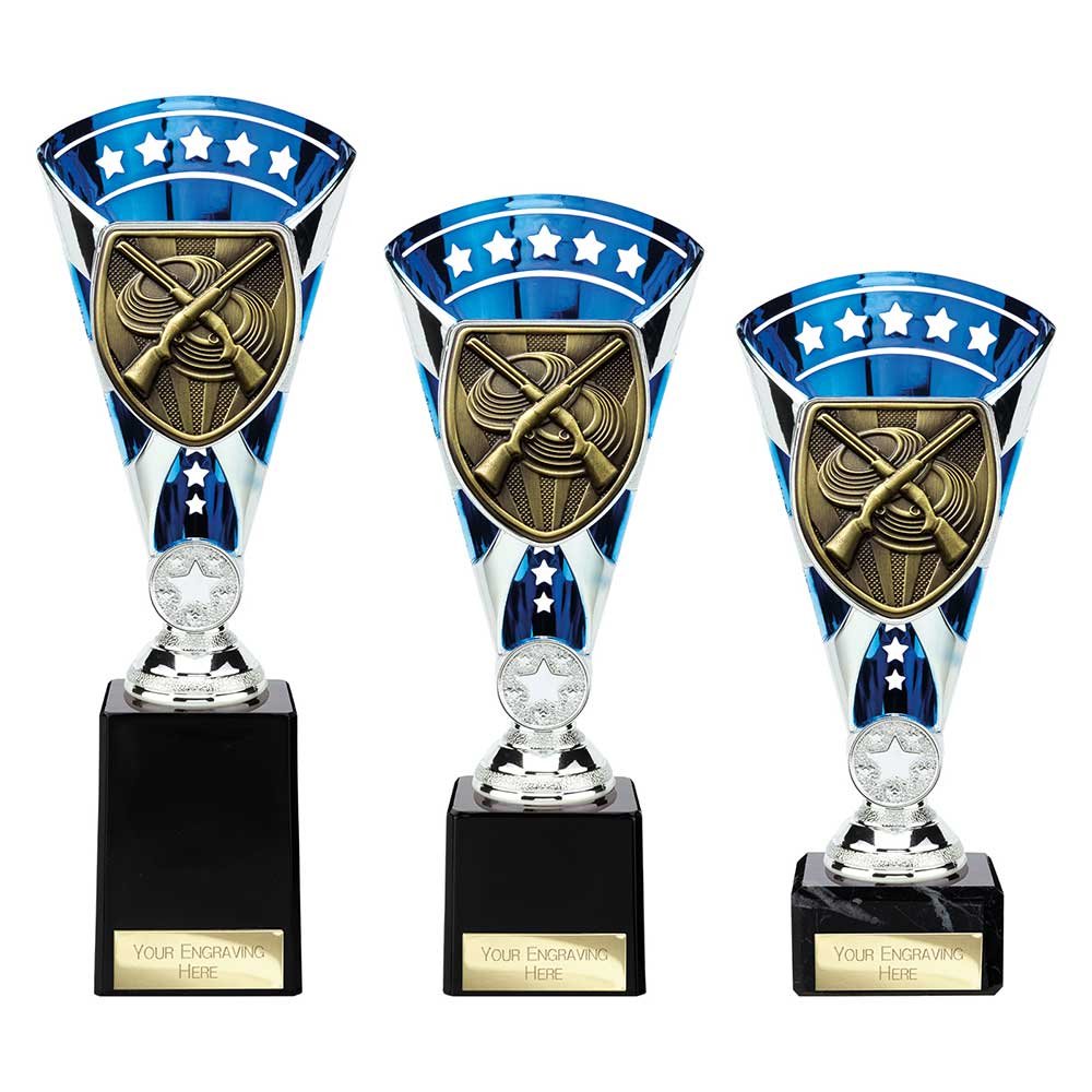 TB24215.jpg Cobra Star Cup Clay Pigeon Shooting Silver & Blue - Image 1
