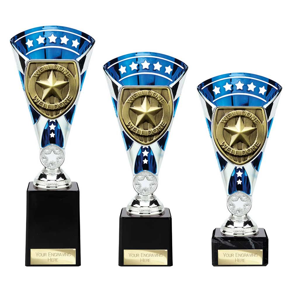 TB24257.jpg Cobra Star Cup Well Done Silver & Blue - Image 1