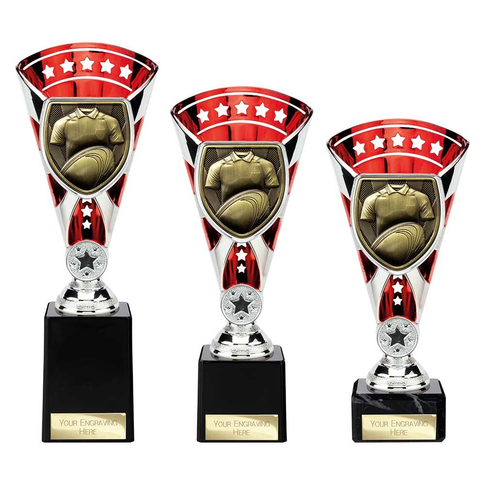 TD24207.jpg Cobra Star Cup Rugby Shirt & Ball Silver & Red - Image 1