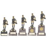 Cyclone Rugby Player Male Antique Silver