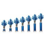 5 Star Multisport Tube Trophy Blue & Silver