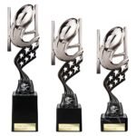Innov8 Rugby Plastic Trophy Silver & Black