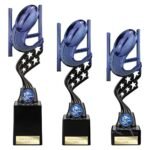 Innov8 Rugby Plastic Trophy Blue & Black