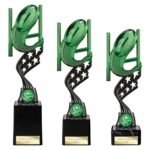 Innov8 Rugby Plastic Trophy Green & Black