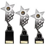 Innov8 Star Plastic Trophy Silver & Black