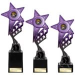 Innov8 Star Plastic Trophy Purple & Black.