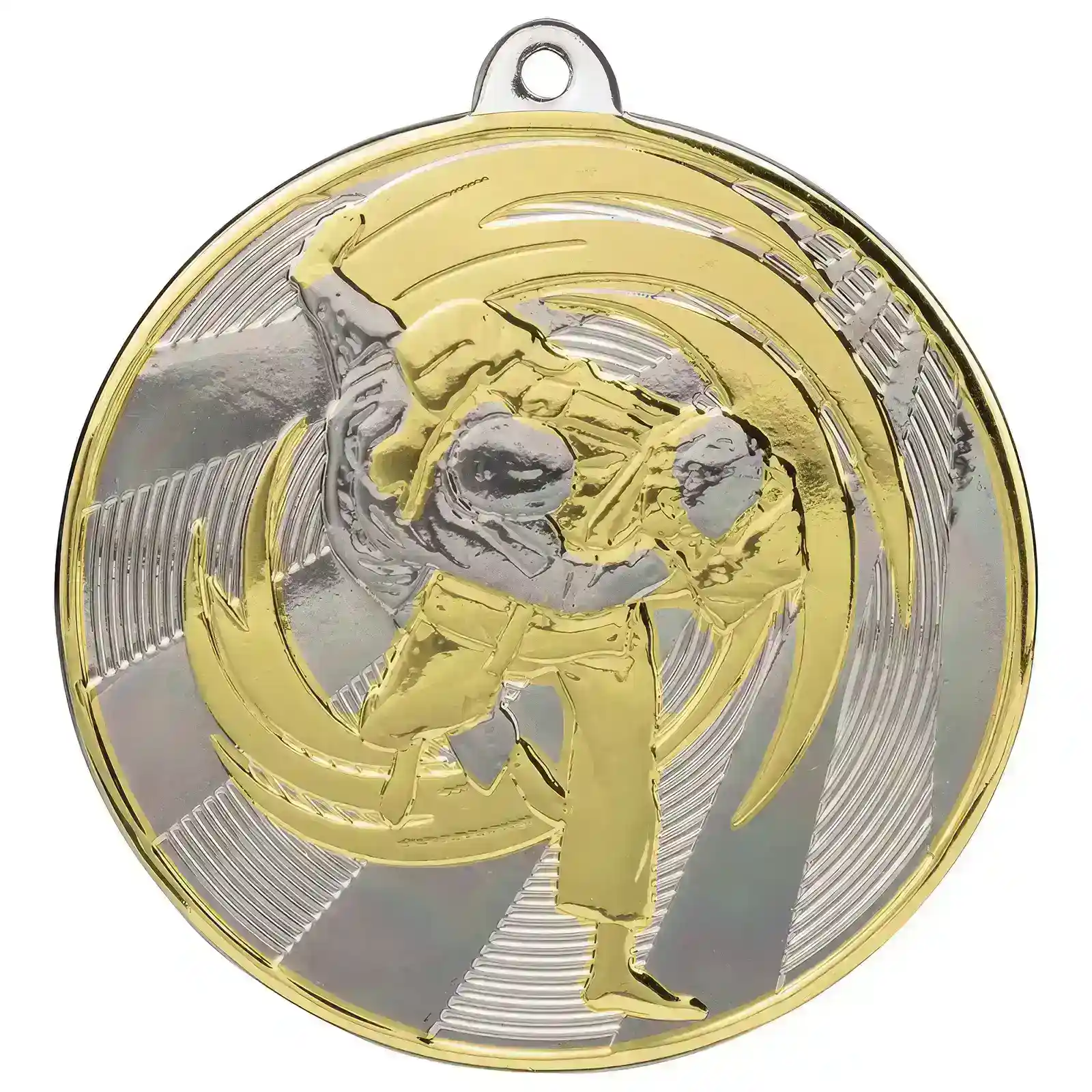 MM24264A.webp Premiership Judo Medal Gold & Silver 60mm - Image 1