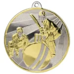 Premiership Cricket Medal Gold & Silver 60mm