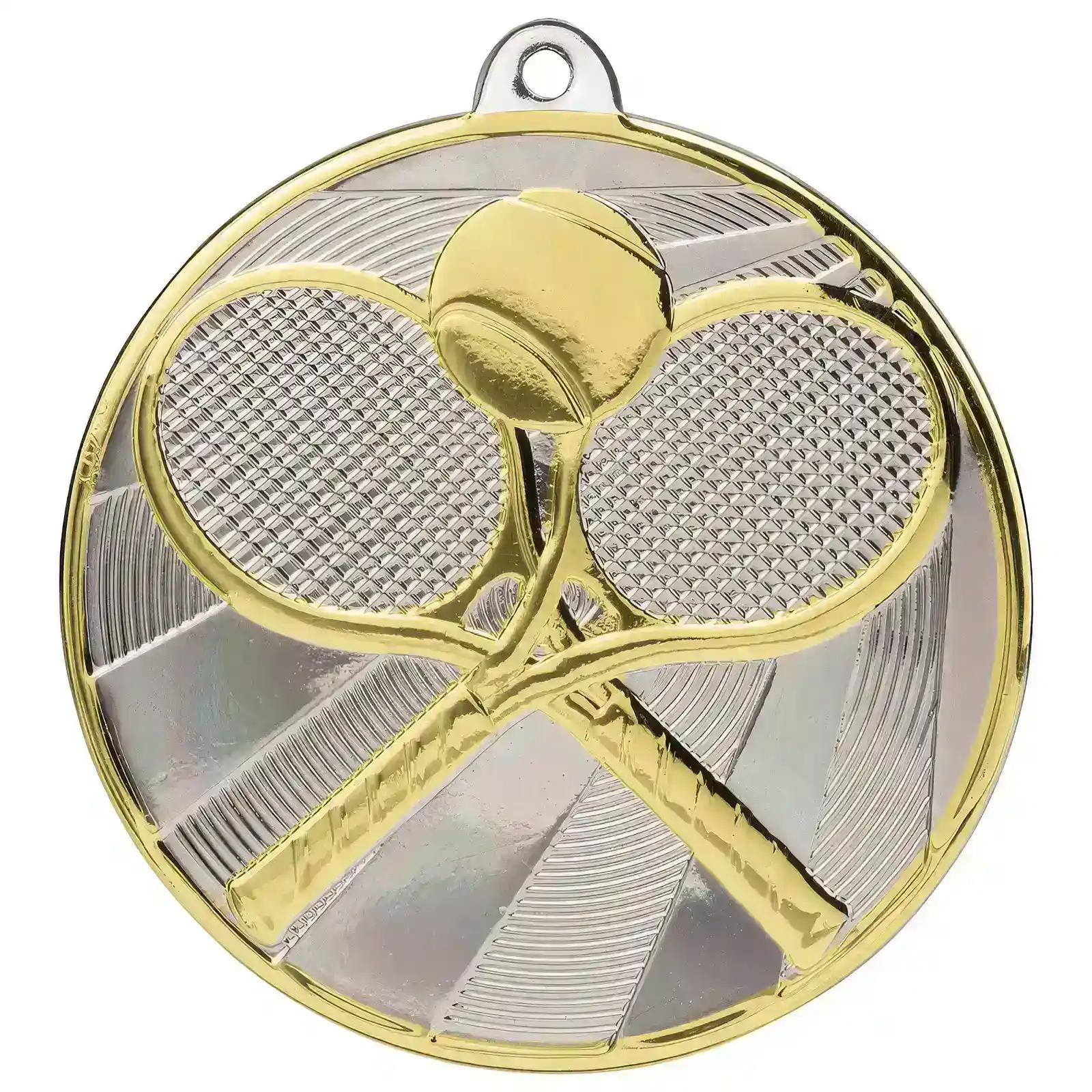 MM24271A.webp Premiership Tennis Medal Gold & Silver 60mm - Image 1