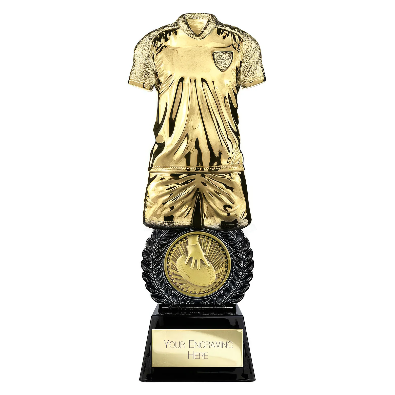 PT25075A.webp Intensity Rugby Award Gold & Carbon Black 260mm - Image 1