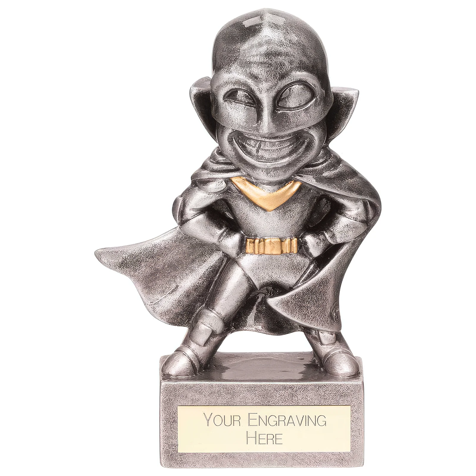 RF23035A.webp Superhero Male Award Antique silver 100mm - Image 1