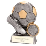 Exodus Football Boot & Ball Award Antique Gold & Silver 100mm