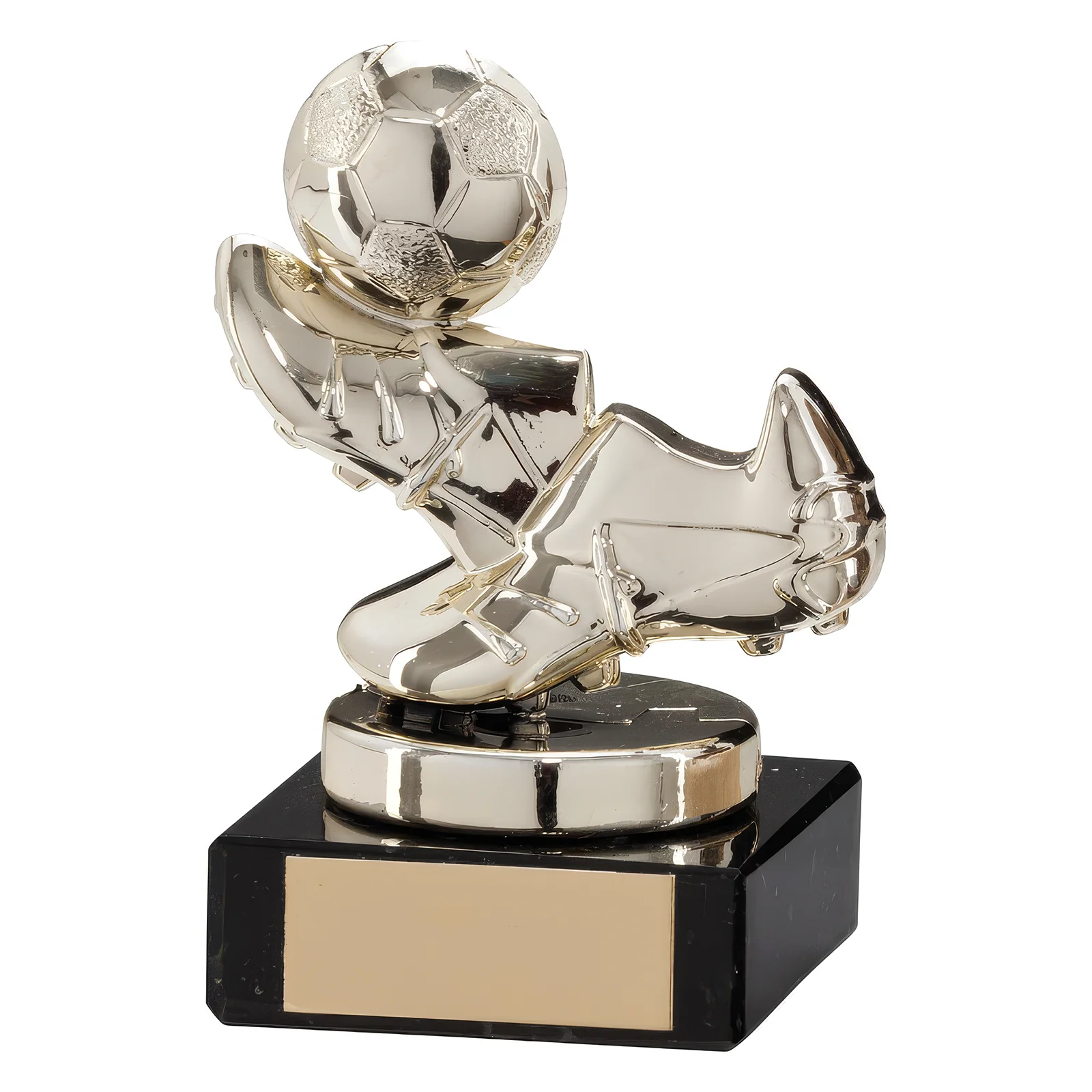 TR17551G.webp Agility Boot & Ball Football Trophy Gold 95mm - Image 1